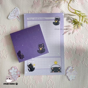 Space Cat Sticky Note, Cat stationery, Astro Cat, Cute Stationery, Kawaii Neko, Cute sticky note