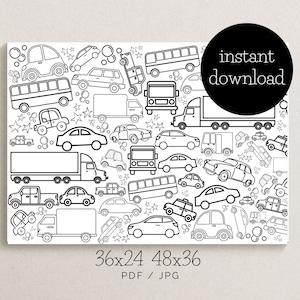 Giant Cars Coloring Poster