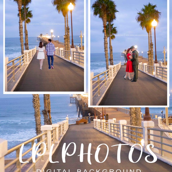 Beach Pier Digital Background