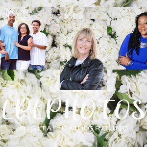 Weiße Blumen digitaler Hintergrund, Blumenhintergrund