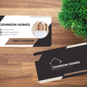 Sjabloon visitekaartjes makelaar voor Canva | Makelaarskaart | Bewerkbaar modern visitekaartje | Afdrukbare canvassjabloon