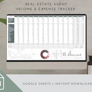 Real Estate Agent Income Tracker | Realtor Tracking | Personal Income Tracking | Commission & Expense Tracking | Real Estate Agent Budget