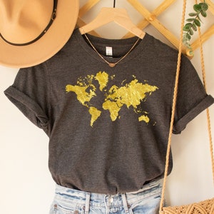 World Maps Shirt - World Without Borders T-Shirt - World Peace Tshirt - Geography Apparel - Geography Teacher Clothing - World Tour T-Shirt