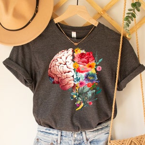 Nursing School Shirt, Nursing Student Anatomical Layout Brain, Watercolor Brain Anatomy Shirt, Funny Nurse Shirts, mental health shirt