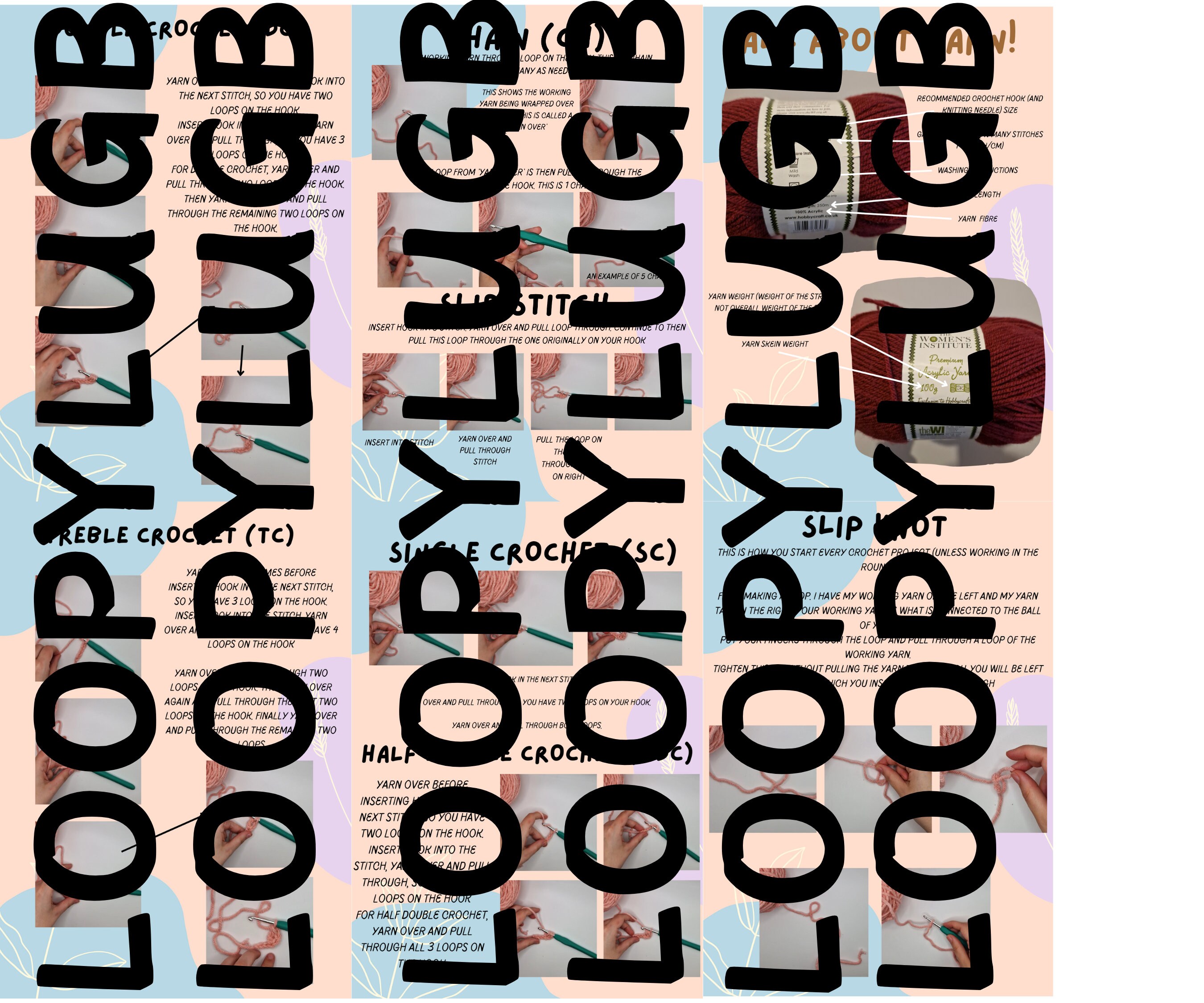 How to Crochet Beginner Guide DIY Crochet Instant Download Basic