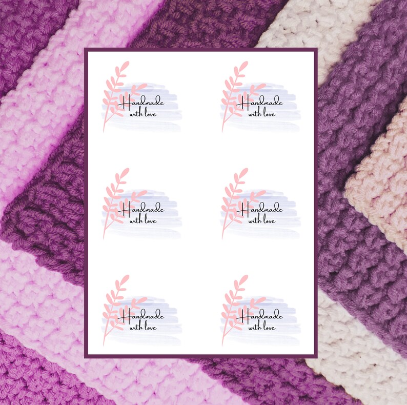 Handmade With Love Gift Tags. Printable Design for Craft - Etsy