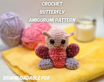 Crochet Butterfly - Amigurumi Pattern. Crochet Pattern, Downloadable PDF. Quick and easy crochet project