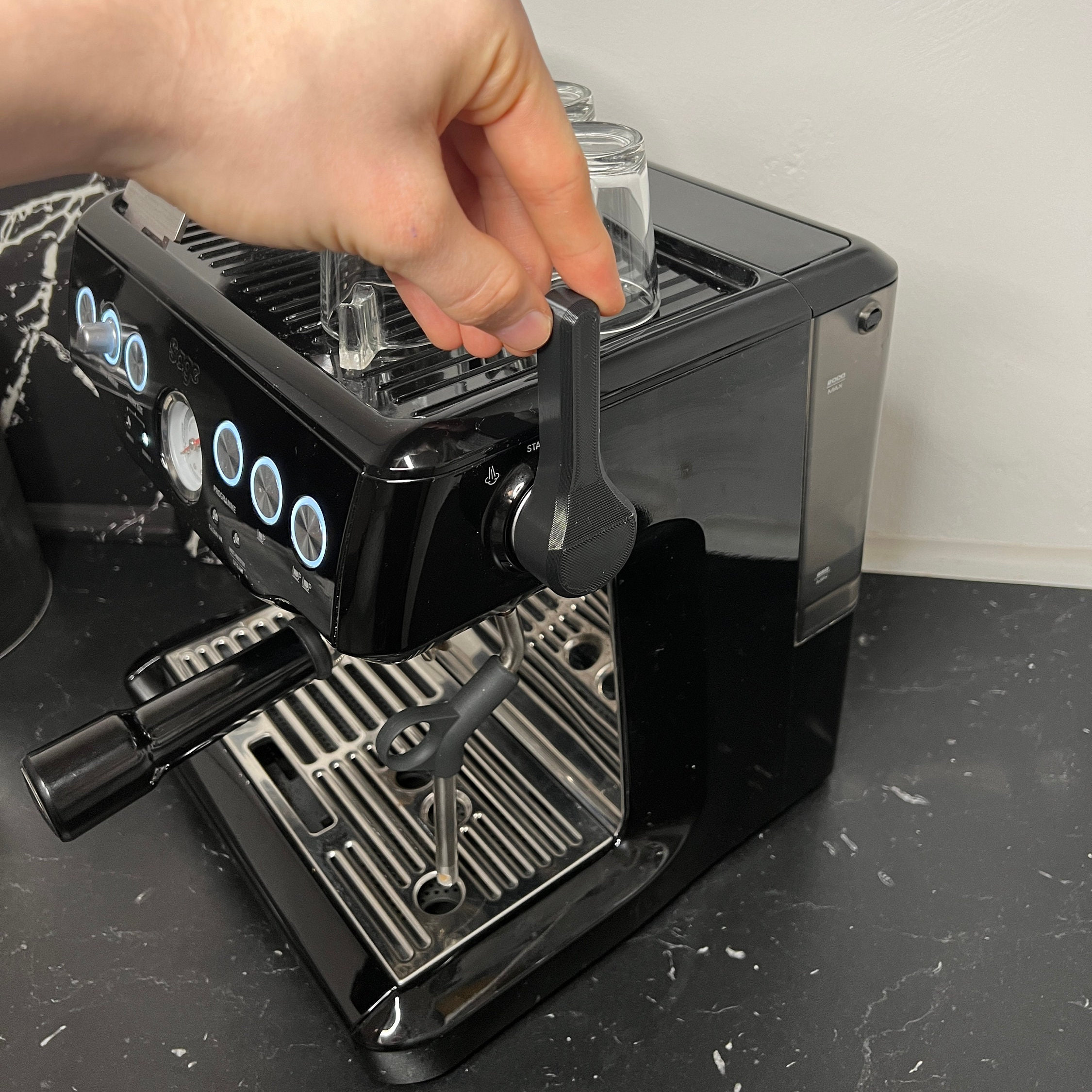 Dampfhebel Hebel zum Aufstecken SAGE/Breville Barista Express Espresso Zubehör | Wassedampf | Dampf | Dampfdüse Erweiterung Knopf Hebel