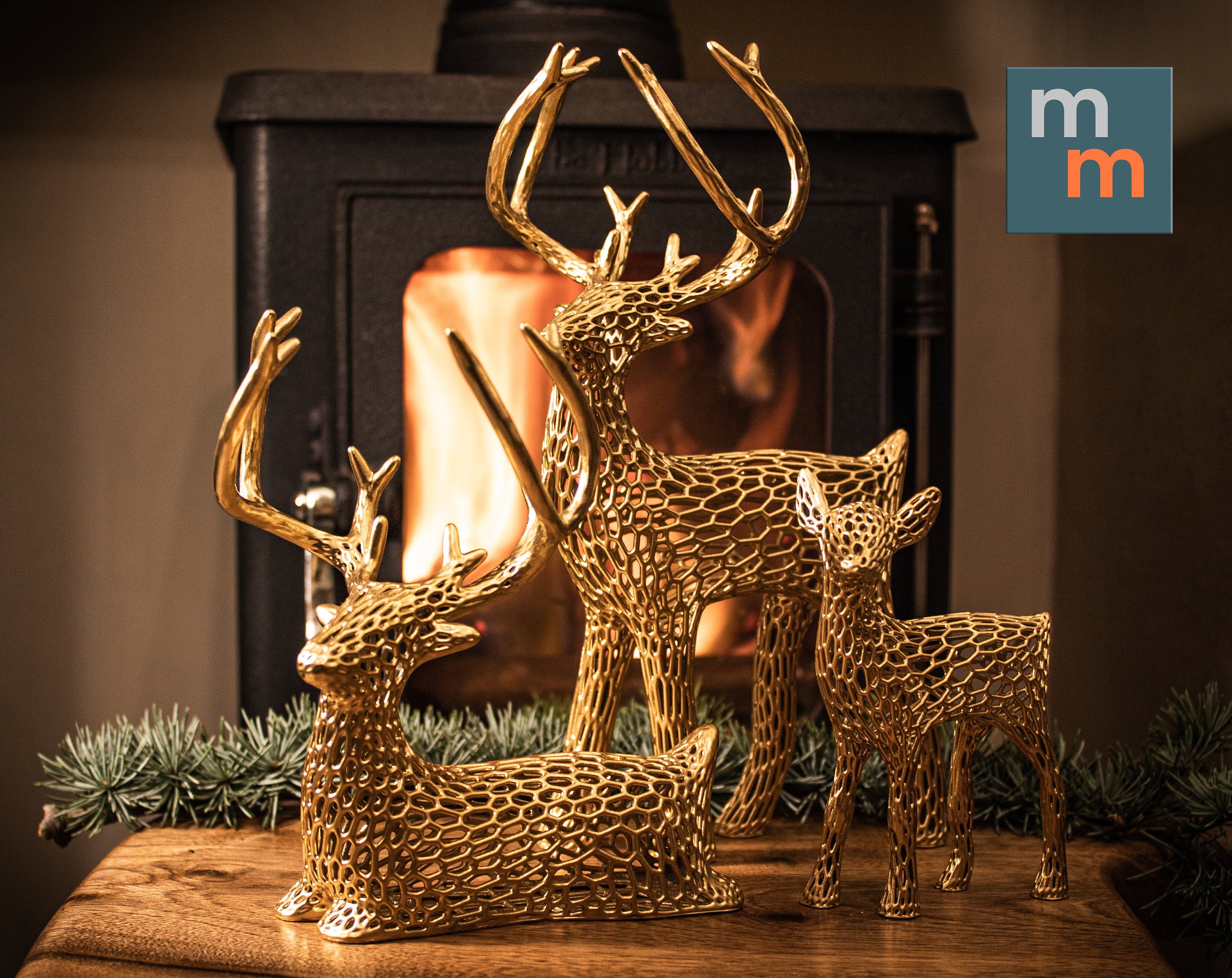 22cm High Christmas Ornaments Reindeer Nordic Decor Stag Etsy