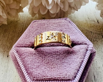 On Layaway! Antique 1894 Victorian Diamond Band Ring 18K Gold Size 9