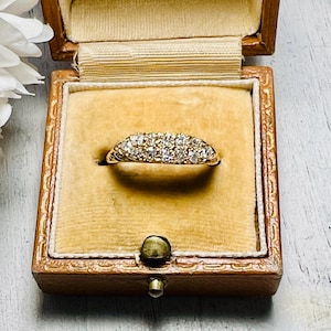 Antique Sparkling Diamond Boat Setting Victorian Ring Size 6 1/2