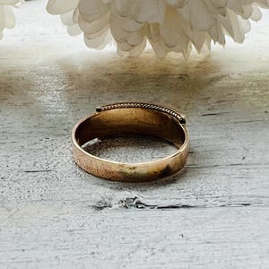 Antique Victorian Memorial Mourning 9K Gold Ring Band British 1887 Size 6 1/4 image 7