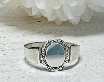 Vintage Charles Horner Silver Signet Ring British Size 6