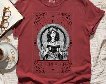 The Reader Tarot Card shirt, Book Lover shirt,  Bookworms Gift, Unisex Tarot Card Shirt, Tarot Lover Gift, Fanfiction shirt, Reading shirt