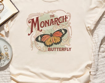 Monarch Butterfly Shirt, Butterfly Tshirt, Cottagecore shirt, Comfort Colors shirt, Butterfly T, Nature Lover Shirt, Botanical Butterflies