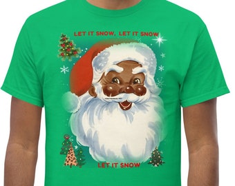 Black Santa Christmas TShirt, Christmas Shirt, African American Santa Tee, Christmas Gift Shirt, Black Santa Holiday Shirt, Cute Santa Shirt