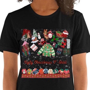 Ugly Christmas T-Shirt For Office Party Festive Holiday Apparel For Women Tacky Christmas Shirt Gift Idea For Friend Stocking Stuffer Men