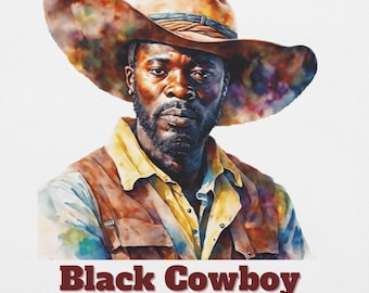 Black Cowboy Graphic T-Shirt, Retro Western Rodeo Shirt, Bill Picket Inspired TShirt, Texas Black Invitational Tee, African American Cowboy