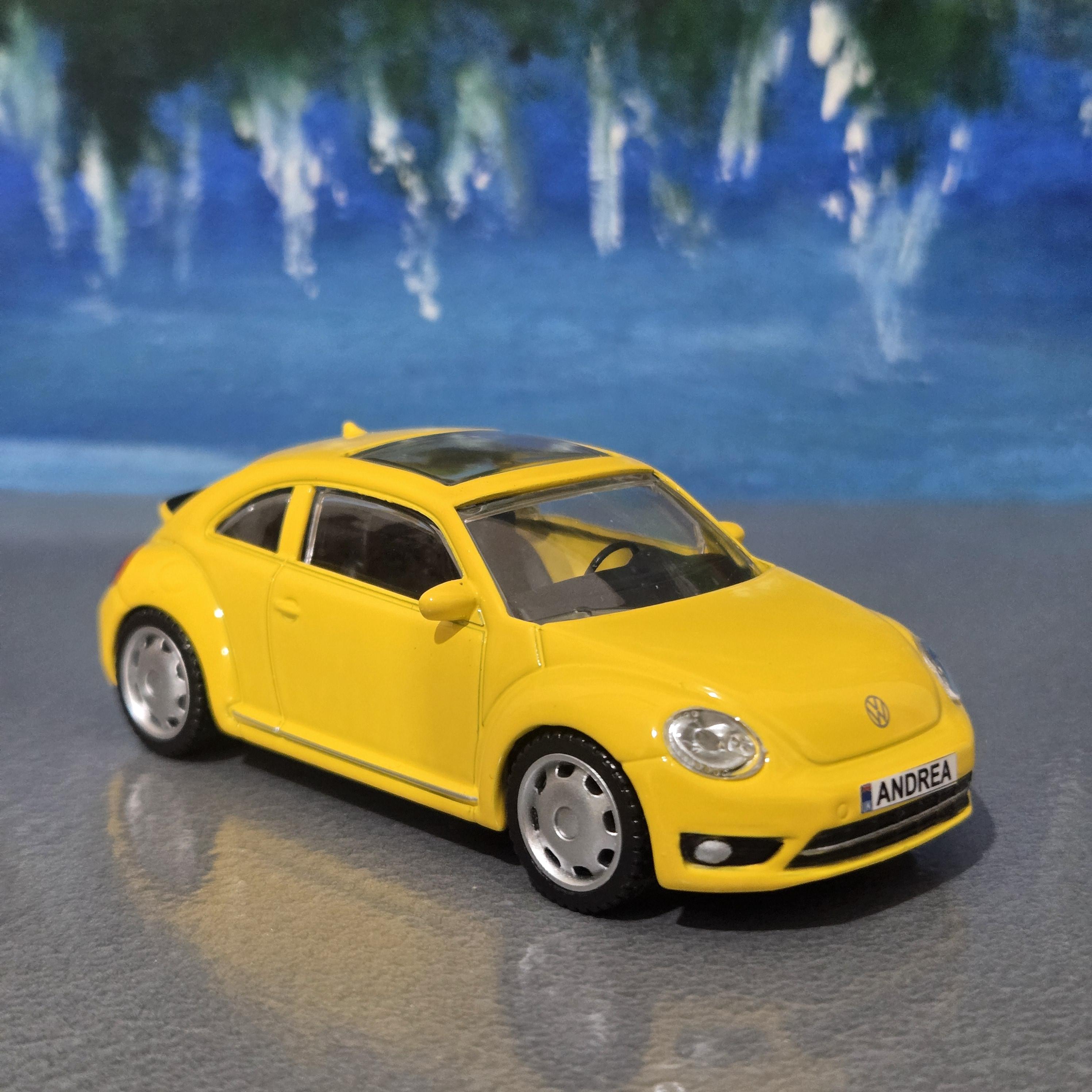 Personalised NAME VW Volkswagen Beetle Toy Car, 1:43 Scale Model