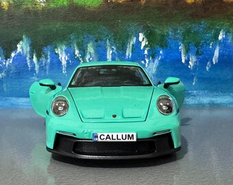 Personalisierter Name 2021 Porsche 911 G T3 Maßstab 1:24 Modellauto Spielzeug | Bburago Lizensiert, Boxed