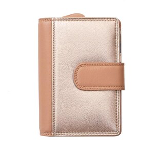 Cartera de piel auténtica Prime Hide – London Metallic Clutch (8081) – Cartera premium para mujer, en caja de regalo, con bloqueo RFID, bolso de noche en caja
