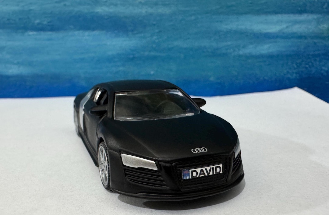 Black Audi R8 1/64 Diecast Model - Custom Name Toy Car for Mom, Dad ...