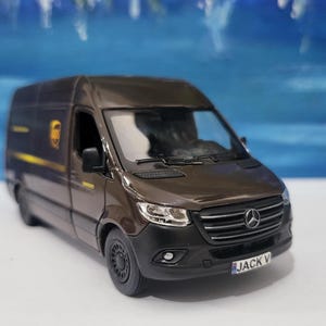 PERSONALISED NAME sprinter Van Mercedes UPS, toy van Model boy girl dad mom  grandad brother birthday Christmas New birthday gift sleeve