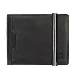 Cartera plegable de cuero premium Prime Hide, estilo Columbia (negro, mostaza), con bloqueo RFID, en caja de regalo, billetera delgada para hombre 1807.