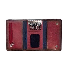 Carteira de couro Prime Hide Leather Carlton com 6 ganchos, zíper para moedas, janela para identificação, em caixa muito resistente