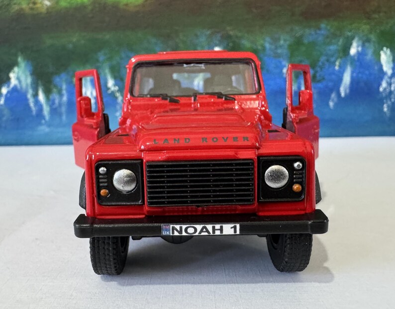 Defender Custom Gift PERSONALIZED TOY Name Plate - Land Rover Defender 1:36 Toy Car Model ...