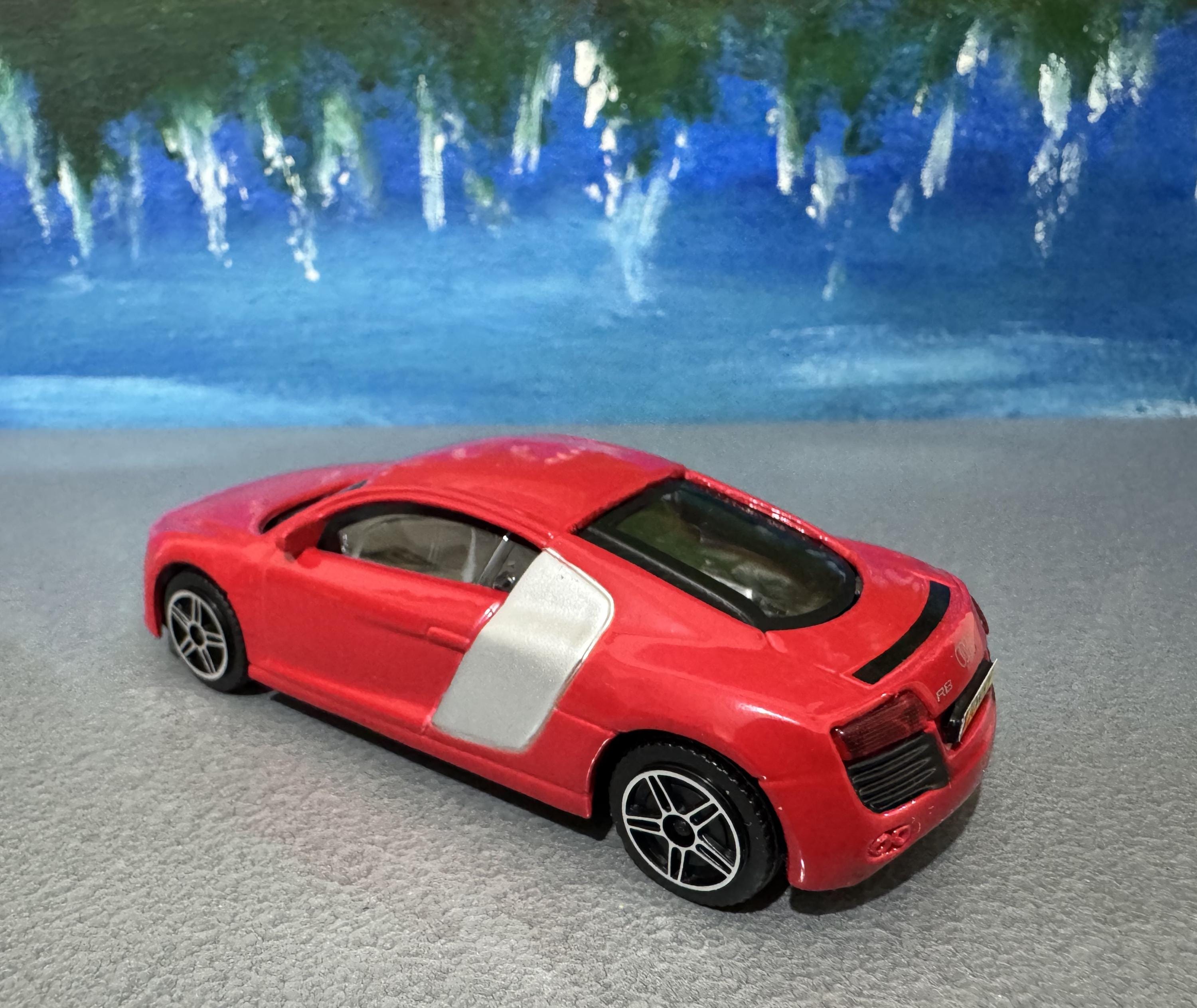 Red Licensed Audi R8 1/43 Diecast Model - Custom Name Toy Car for