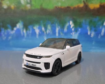 Personalised Number | Rastar White Range Rover SV 1:43 Model Toy Car | Gift for Dad, Mum, Boy, Girl,  Grandad | Birthday | Christmas Gift