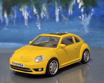 Personalised NAME VW Volkswagen Beetle Toy Car, 1:43 Scale Model