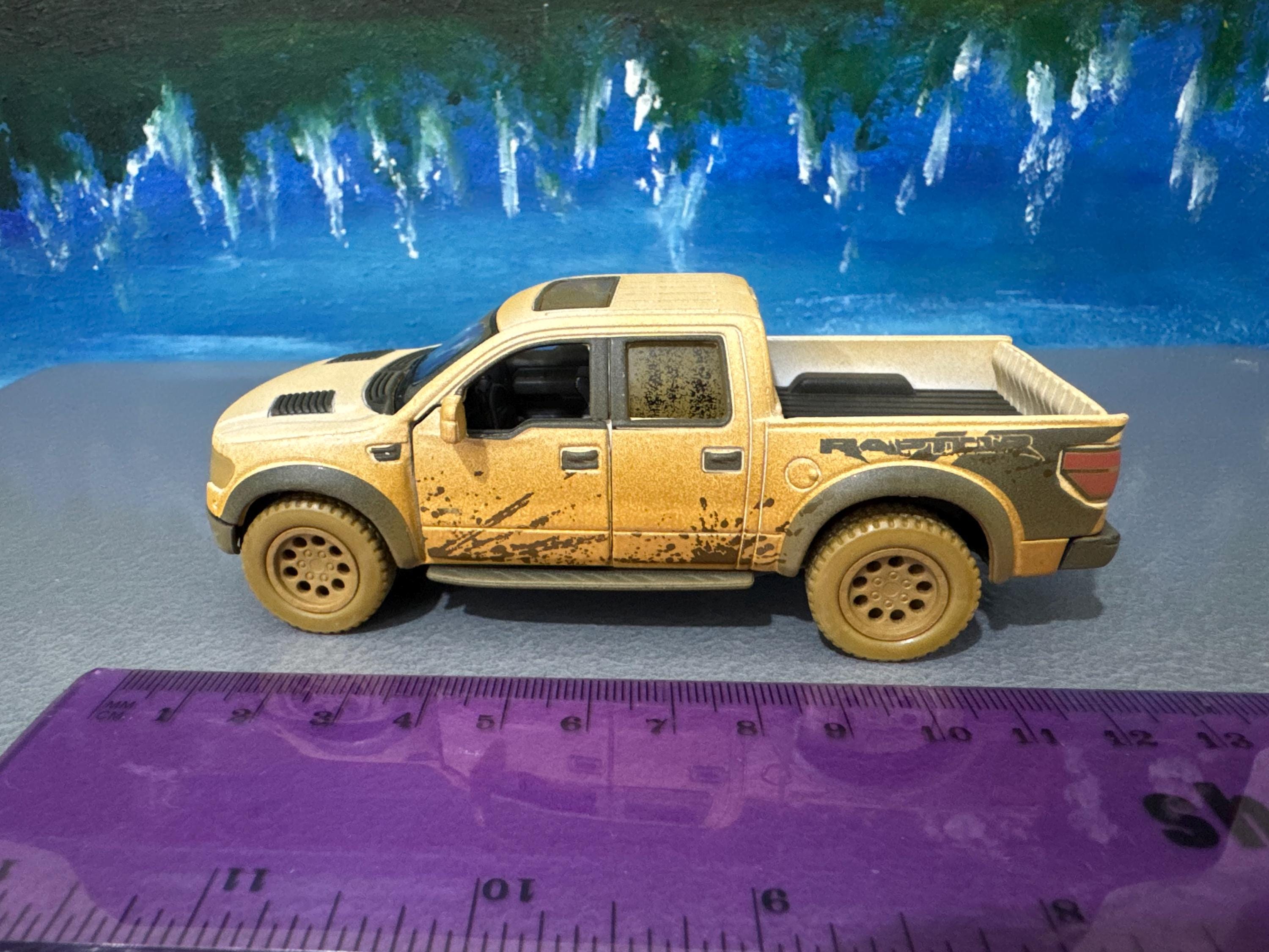 Ford Raptor Disnormal Boy Ford F-150 Raptor License Muddy Diecast Model, Blue Truck Toy Car ...