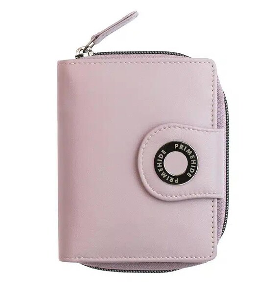 Prime Hide Leather Flavia Medium Zip Around Trifold Mauve Colour Purse 22211 Magnetic Box Etsy