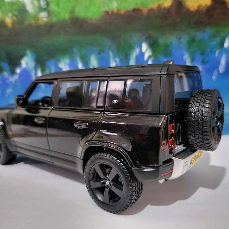 Defender Custom Gift Personalized Name Plate Land Rover Defender 110 Model Car Diecast 1:24 ...