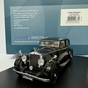 PERSONALIZED Rolls Royce 25/30 - Thrupp und Mberley Black Oxford Dad Schwester Mama Mann Frau BRother Display GIFT Boxed