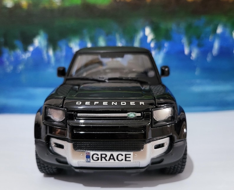 Defender Custom Gift Personalized Name Plate Land Rover Defender 110 Model Car Diecast 1:24 ...