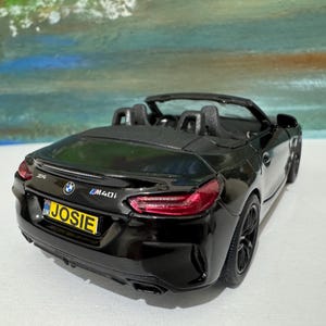 PERSONALISED PLATES Licensed Black BMW Z4 M40i Toy Car Model boy girl dad mom uncle grandad brother Easter birthday gift present Boxed