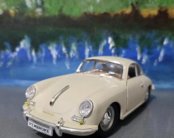 Personalisierter Name 1961 Porsche 356B Coupé Maßstab 1:24 Modellauto Spielzeug | Bburago Lizensiert