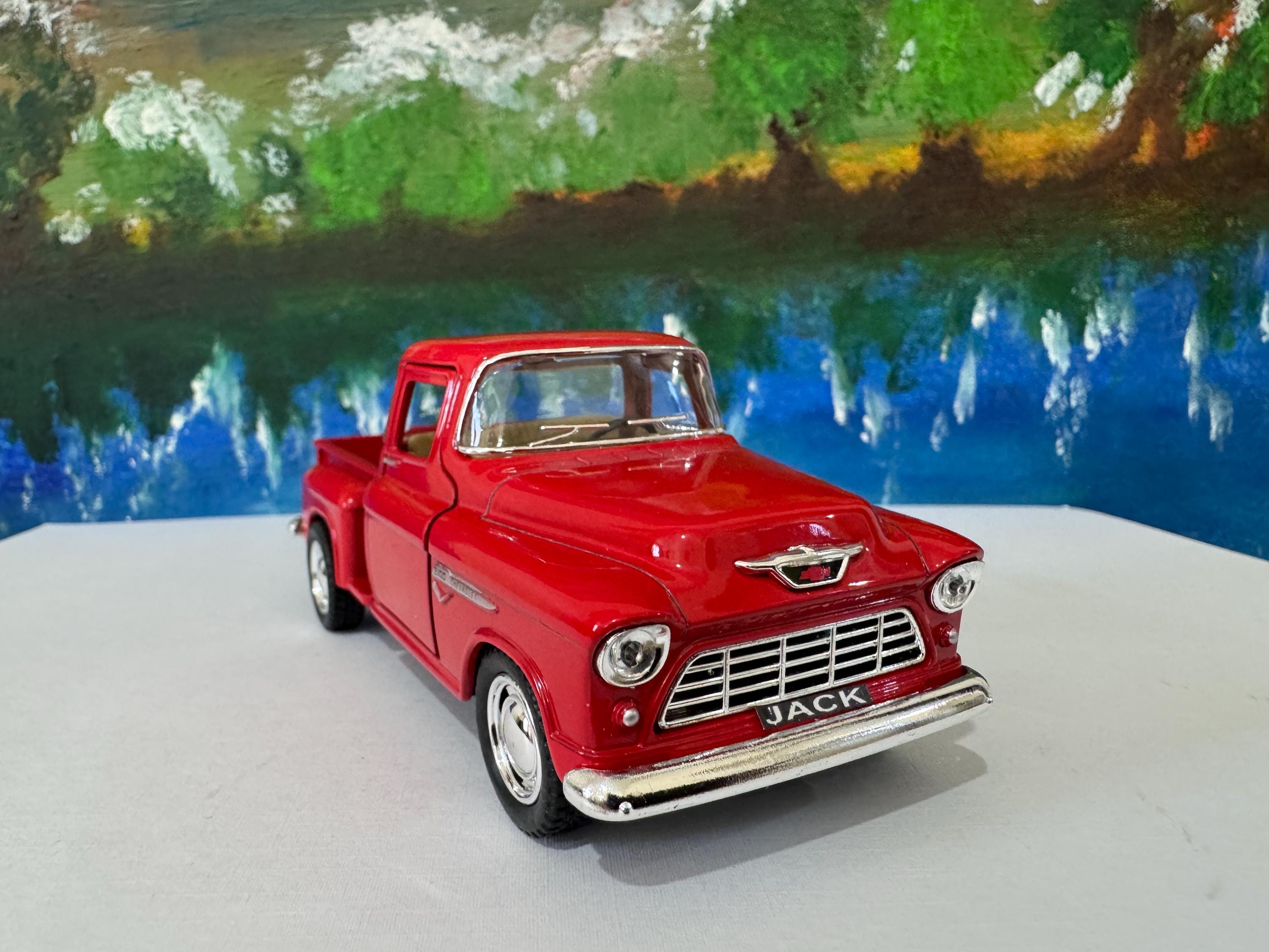 5" Kinsmart 1955 Chevy Stepside Pickup Truck Muddy Diecast Model 1:32