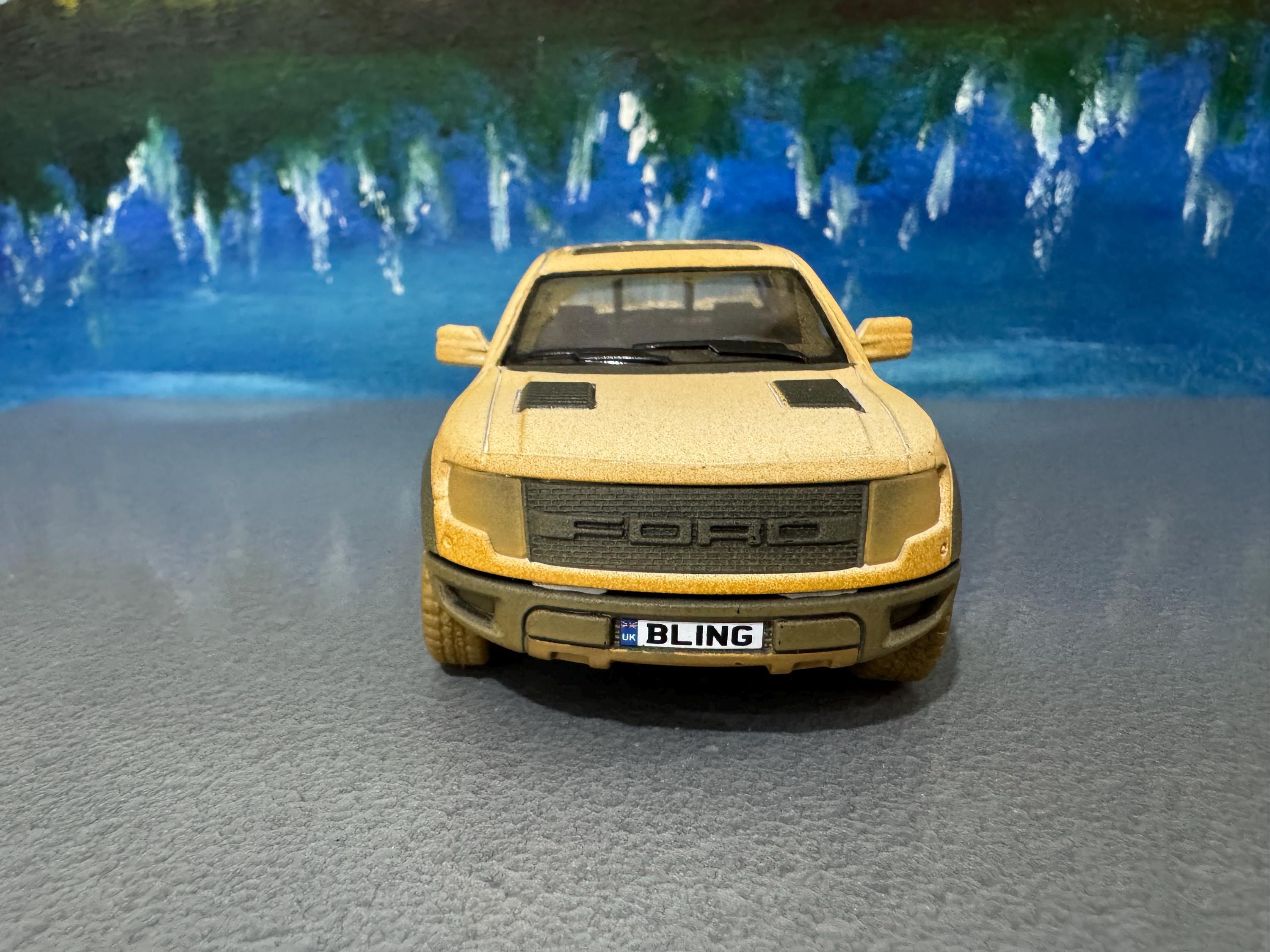 Ford Raptor Disnormal Boy Ford F-150 Raptor License Muddy Diecast Model, Blue Truck Toy Car ...