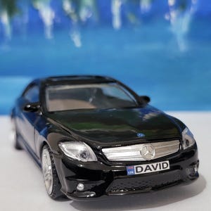 PERSONALISED Name Mercedes CL 63 AMG Black 1:43 Diecast Car – Rastar Official License Model- Gift for Men,Women, uncle, sister, Dad - Boxed