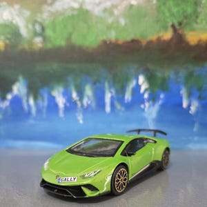 Lamborghini Huracan 1:43 modelauto – gepersonaliseerde borden | Cadeau voor jongen, meisje, vader, moeder, oom, opa | Verjaardag kerstcadeau in doos