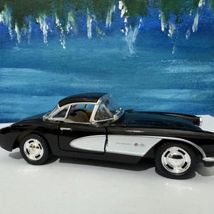 Vintage model Chevrolet Corvette 1957 - oldtimerdisplay - bruiloft/cadeau voor oma, oom, tante - mouwverpakking - oude herinneringen