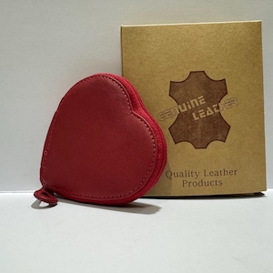 Porte-monnaie en forme de coeur en cuir véritable de qualité supérieure - Petite pochette souple par Prime Hide - Cadeau pour maman, tante, soeur - Boîte, 5 couleurs disponibles
