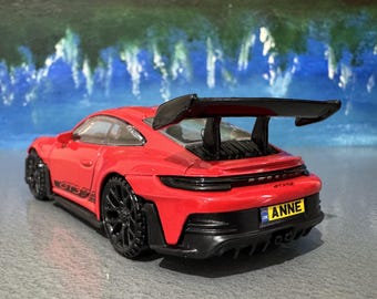 Custom Name RED Porsche 911 GT3 RS Model - Licensed- Unique Gift for Men, Boyfriend, Husband, boy, girl - Car Enthusiast Collectible Box