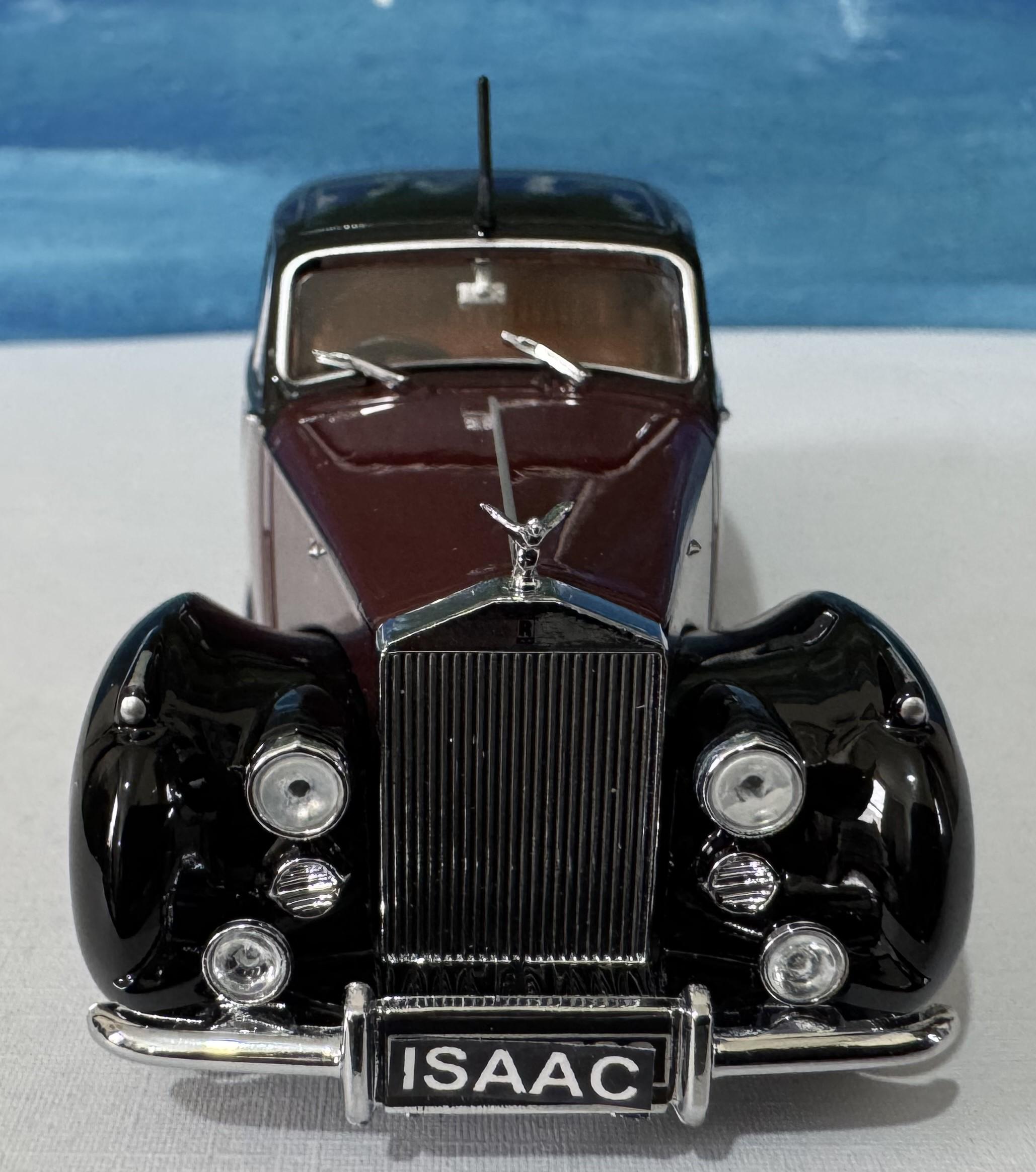 Maßstab 1:43 Modellauto Rolls Royce Silver Dawn Modellauto, Maßstab 1:43, Dunkelrot/schwarz, Oxford Diecast, Fertigmodell Oxford Diecast 1:43