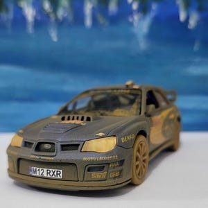 MUD Rally Personalized Subaru Impreza Toy Car Model boy girl dad mom uncle grandad brother birthday gift present NEW! Sleeves.