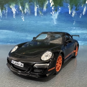 Personalized Name Plate Welly Porsche 911 GT3 RS Model Car – Gift for Him, Boyfriend, Husband, Kids – Unique Car Lover Collectible – Boxed